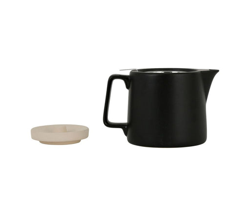 théière verde 1 litre - grés - noir mat - couvercle grès naturel - filtre inox - SEMA DESIGN