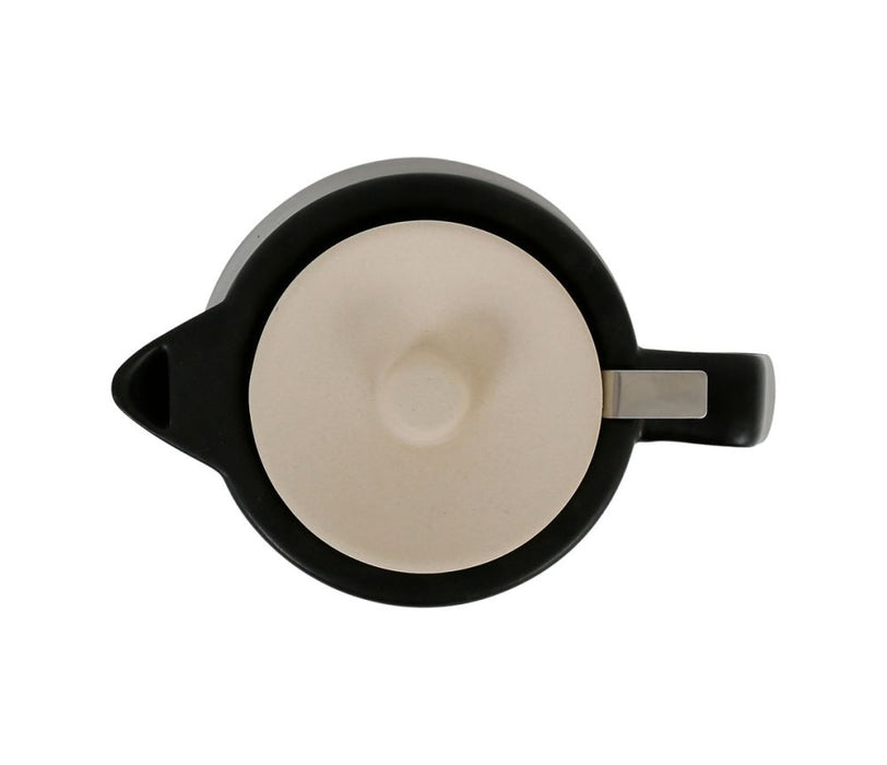 théière verde 1 litre - grés - noir mat - couvercle grès naturel - filtre inox - SEMA DESIGN
