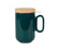 mug tasse tisanière avec filtre inox - grès - émeraude brillant - couvercle bambou - 50 cl - SEMA DESIGN - COTE TABLE