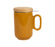 mug tasse tisanière avec filtre inox - grès - moutarde brillant - couvercle bambou - 50 cl - SEMA DESIGN - COTE TABLE