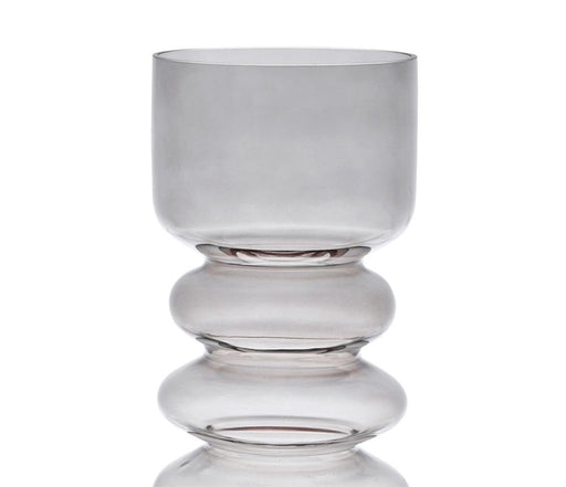 VASE EN VERRE CONTEMPORAIN  - gris - FINITION TRANSLUCIDE - HAUTEUR 27 CM - SEMA DESIGN - SEMA DESIGN coté table