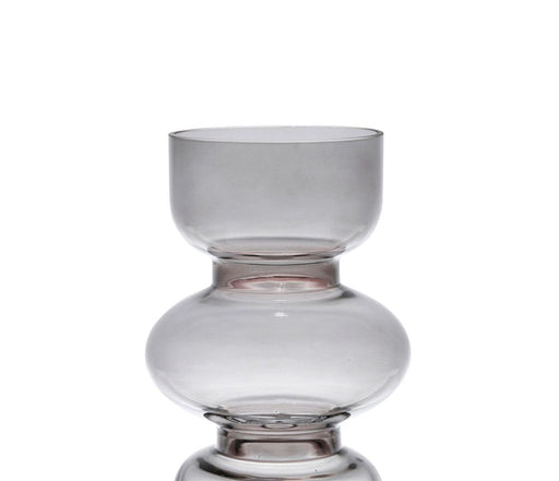 VASE EN VERRE CONTEMPORAIN  - gris - FINITION TRANSLUCIDE - HAUTEUR 18 CM - SEMA DESIGN - SEMA DESIGN coté table