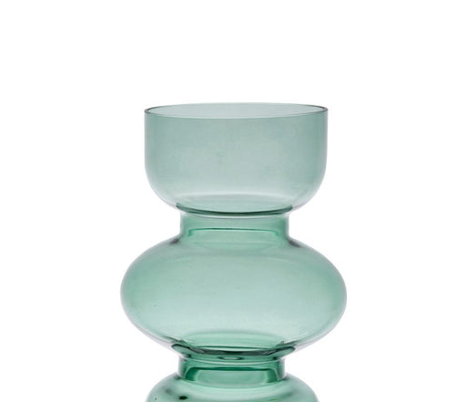 VASE EN VERRE CONTEMPORAIN  - vert - FINITION transparente - HAUTEUR 18 CM - SEMA DESIGN - SEMA DESIGN coté table