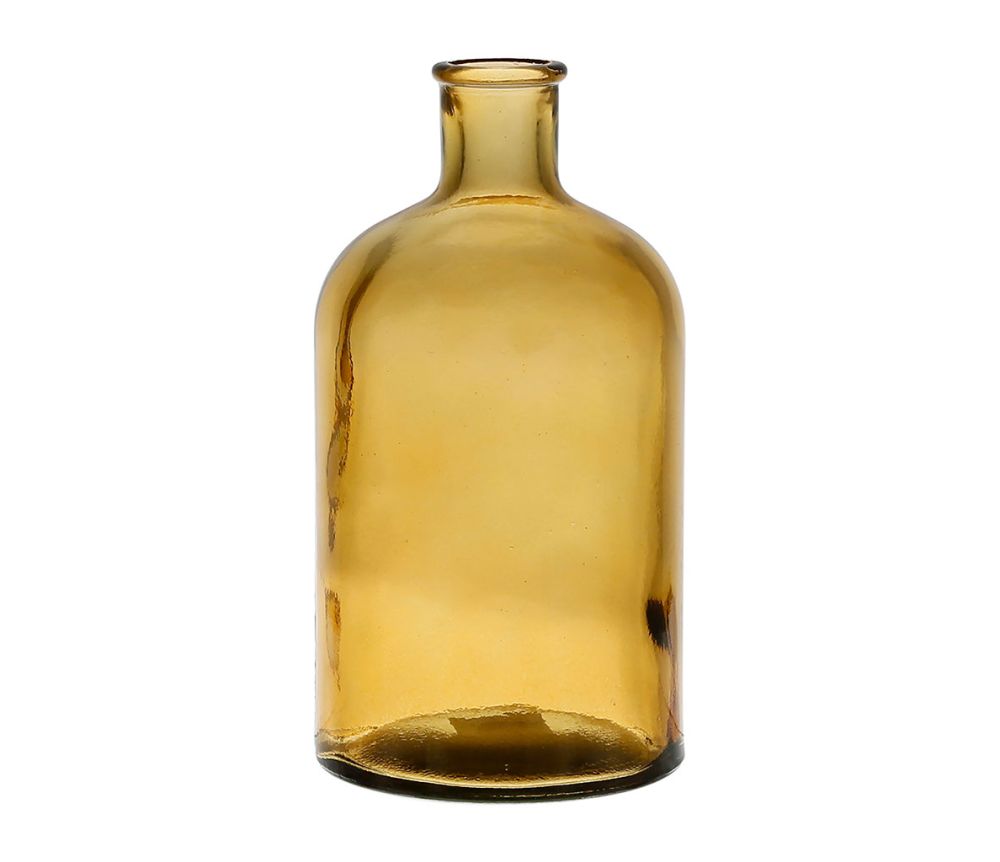 Vase en verre forme bouteille - jaune ambré - HAUTEUR 23 CM - SEMA DESIGN - COTE TABLE