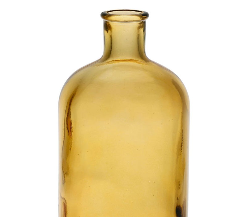 Vase en verre forme bouteille - jaune ambré - HAUTEUR 23 CM - SEMA DESIGN - COTE TABLE
