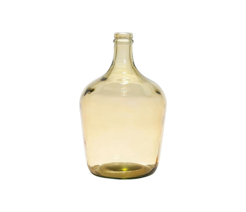 VASE EN VERRE - FORME dame jeanne - jaune ambre - HAUTEUR 30 CM - SEMA DESIGN