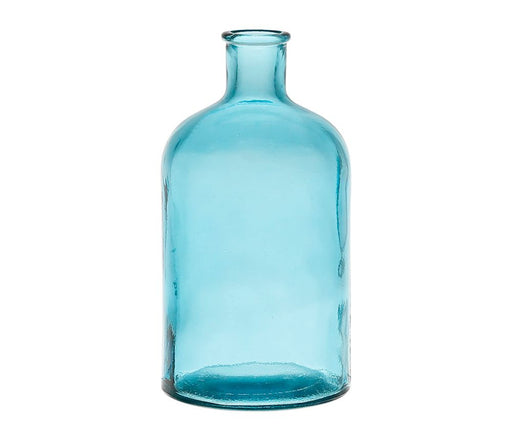 Vase en verre forme bouteille - bleu turquoise - HAUTEUR 23 CM - SEMA DESIGN - COTE TABLE