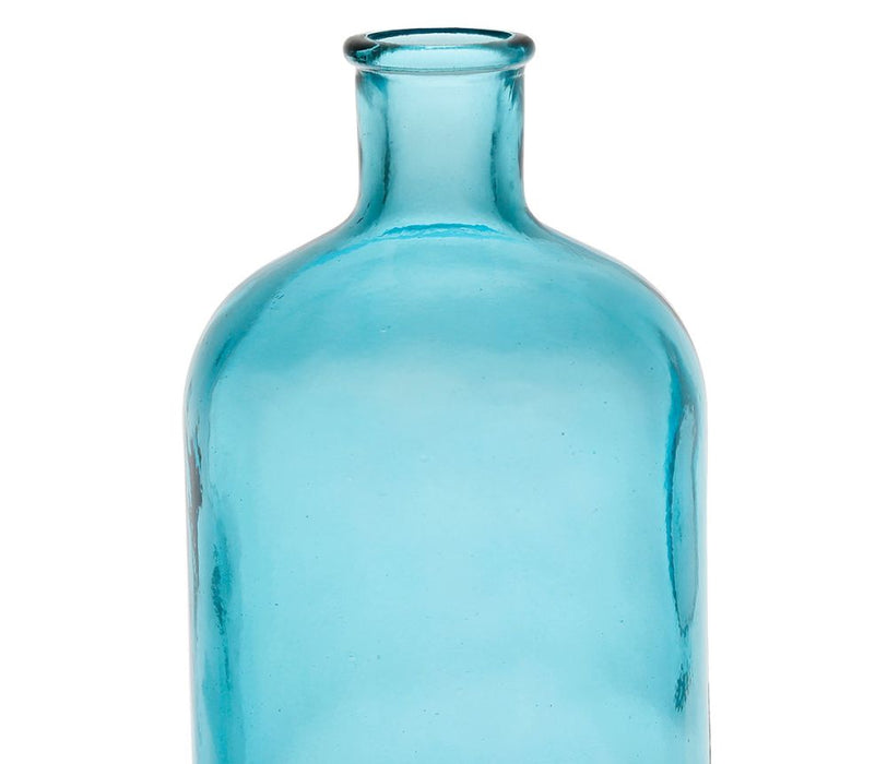 Vase en verre forme bouteille - bleu turquoise - HAUTEUR 23 CM - SEMA DESIGN - COTE TABLE