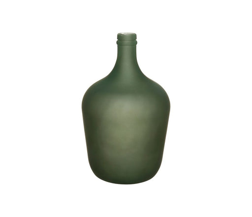 VASE EN VERRE - Forme dame jeanne - vert mat - HAUTEUR 30 CM - SEMA DESIGN