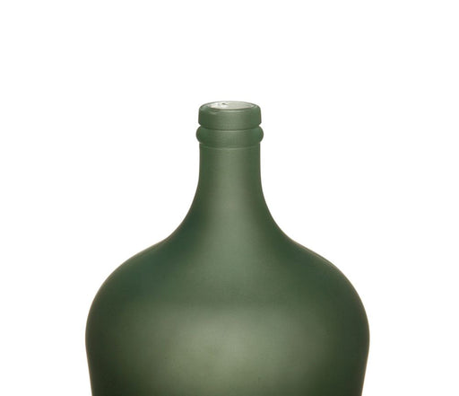 VASE EN VERRE - Forme dame jeanne - vert mat - HAUTEUR 30 CM - SEMA DESIGN