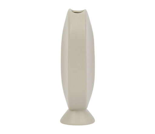 vase face haute beige - soliflore - hauteur 17 cm - grès - SEMA DESIGN