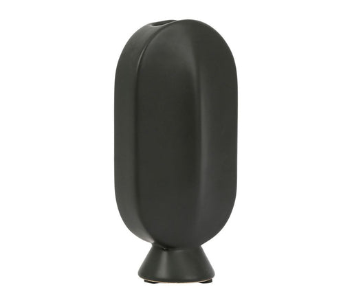 vase face haute noir - soliflore - hauteur 17 cm - grès - SEMA DESIGN