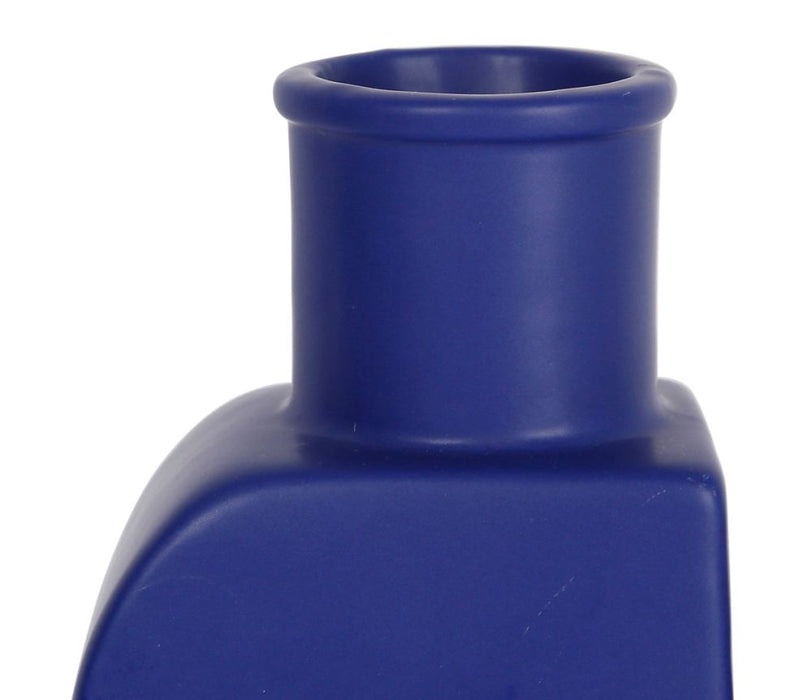 VASE EN GRES - Forme design - bleu mat - HAUTEUR 28 CM - SEMA DESIGN - COTE TABLE
