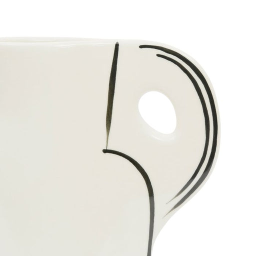 vase lumi contour - forme pichet- blanc et noir - grès - hauteur 24 cm - SEMA DESIGN