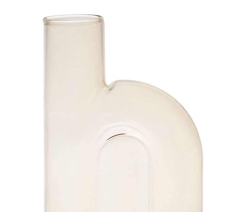 Vase en verre forme design - jaune ambré - HAUTEUR 19.5 CM - SEMA DESIGN - COTE TABLE