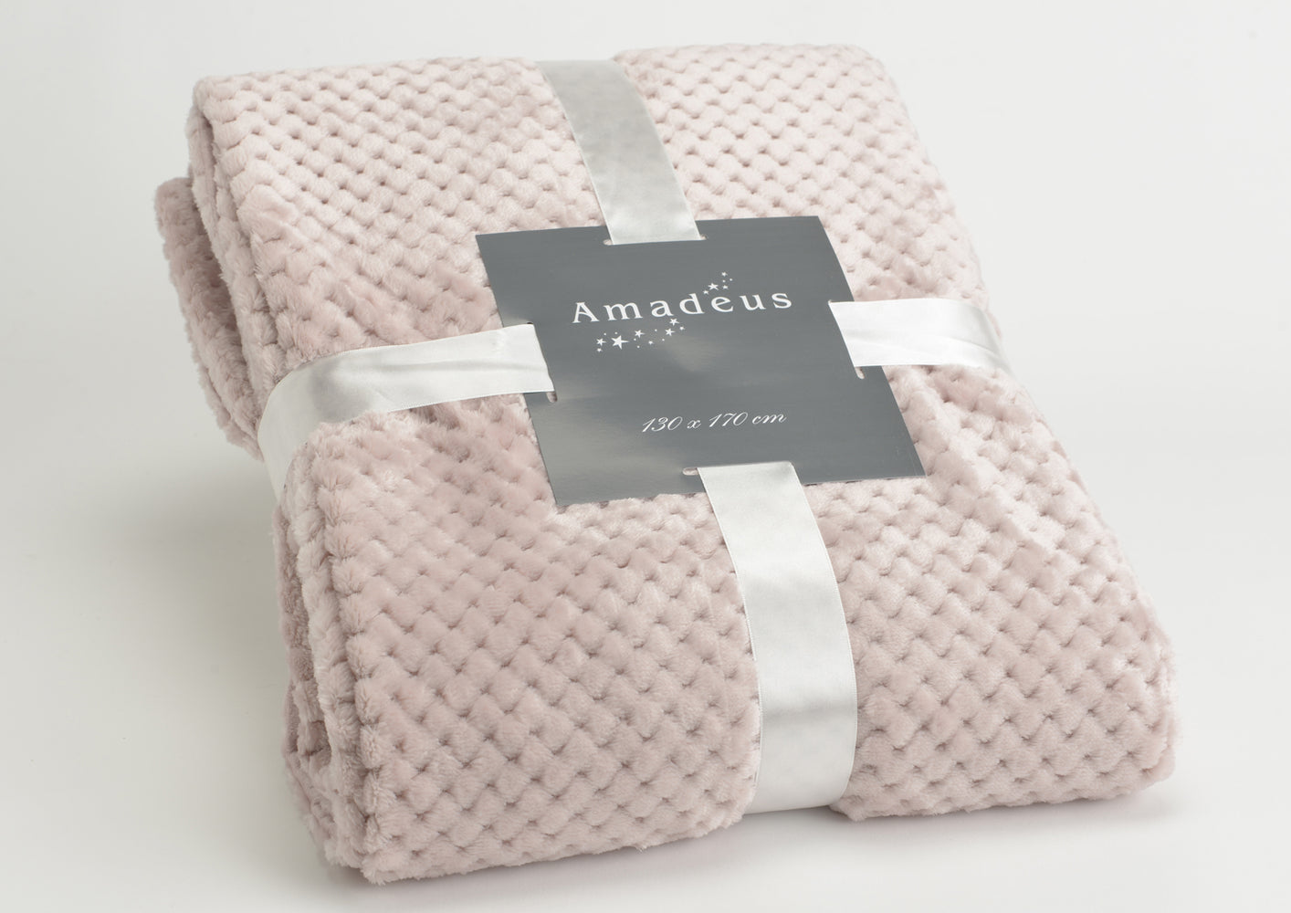 plaid - 130x170 - rose poudré - Amadeus