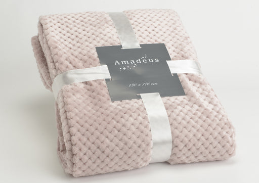 plaid - 130x170 - rose poudré - Amadeus