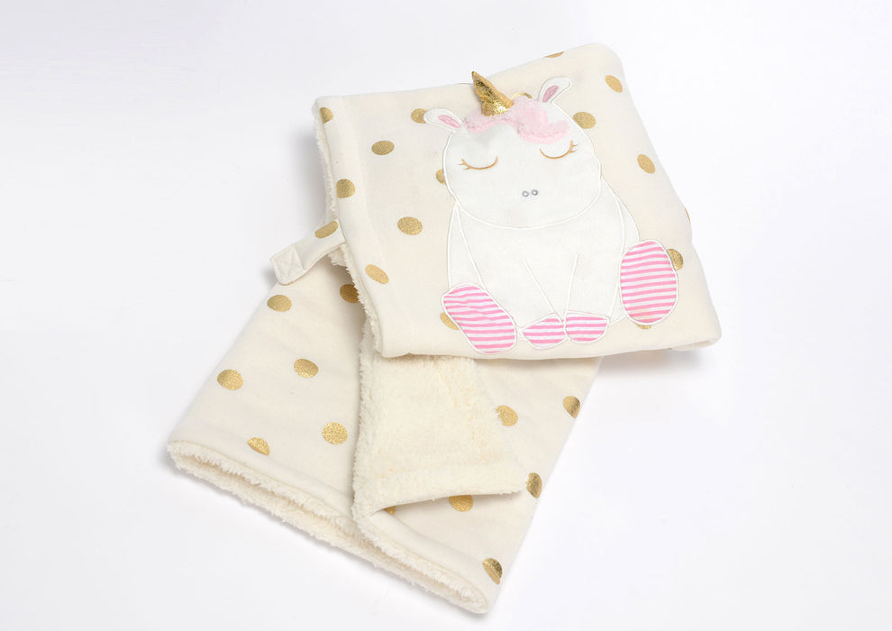 plaid licorne enfant - 75 x 100 - polyester - AMADEUS