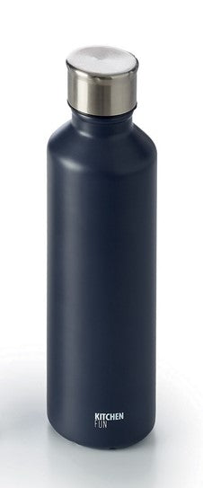 bouteille isotherme 500ml - uni mat gris - 12h chaud - 24h froid - double paroi inox