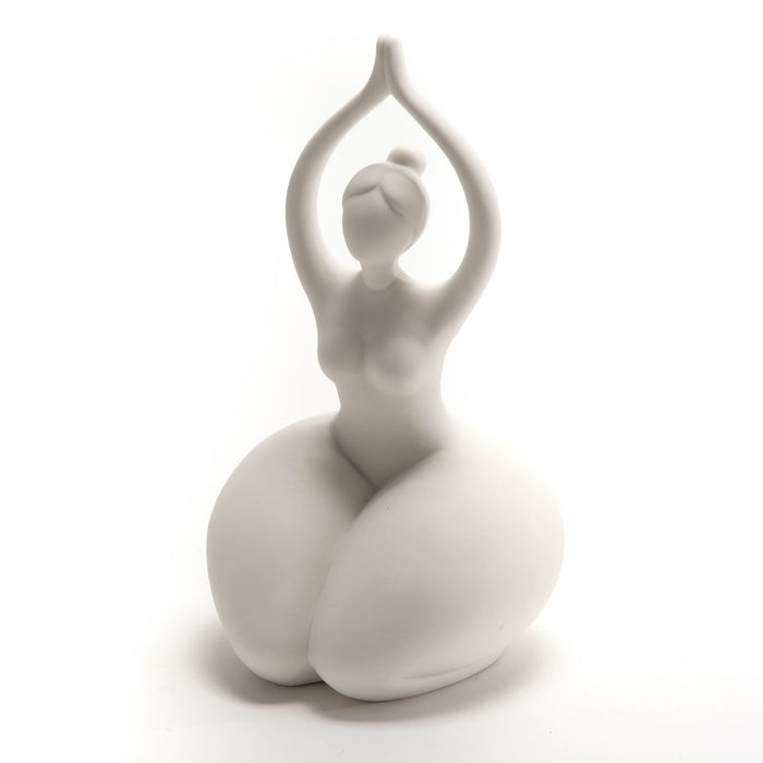 statue femme - céramique - blanc - h23 cm - cades design - amadeus korb