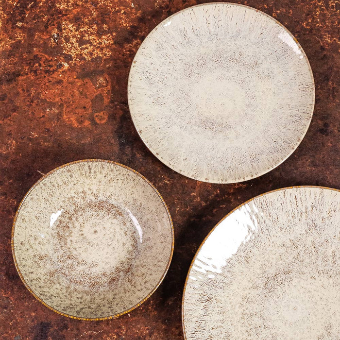 assiette plate en grès - akaris - beige brun - 27 cm - Table Passion