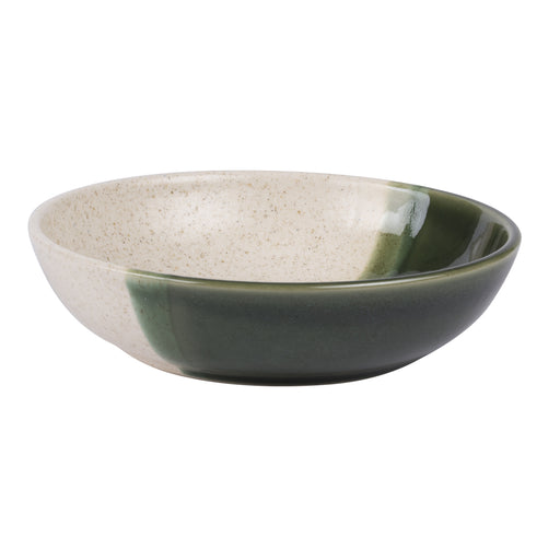 ASSIETTE CREUSE CANOPEE - BICOLORE CREME ET VERT - 20 CM  - TABLE PASSION