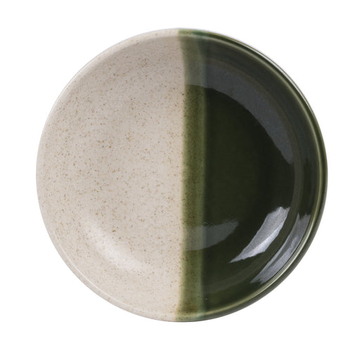 ASSIETTE CREUSE CANOPEE - BICOLORE CREME ET VERT - 20 CM  - TABLE PASSION