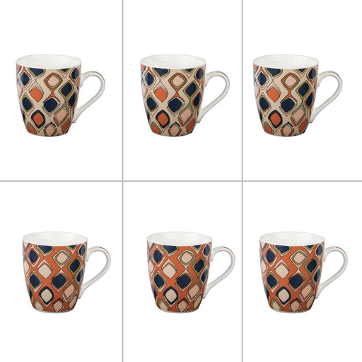 mug porcelaine - collection ethnic - mulitcolore - 23 cl - coffret cadeau 6 mugs - Table Passion