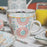 mug bohème - coffret cadeau de 4 mugs - grès - 30 cl - diamètre 12.5 cm hauteur 8 cm -  décor relief multicolore  - TABLE PASSION