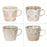 mug bohème - coffret cadeau de 4 mugs - grès - 30 cl - diamètre 12.5 cm hauteur 8 cm -  décor relief multicolore  - TABLE PASSION