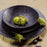 assiette plate vesuvio noir - grès - 27 cm - Table passion