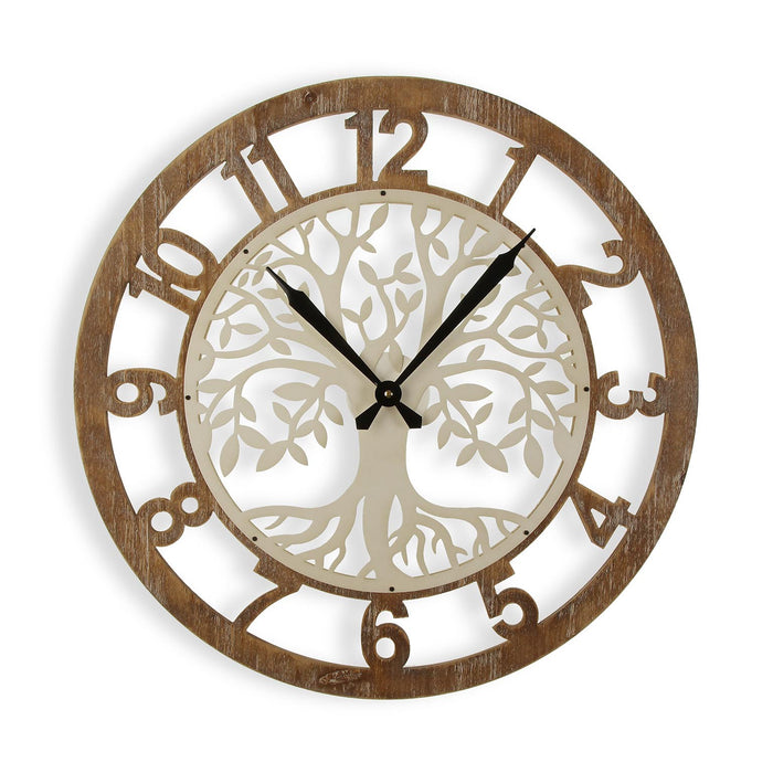horloge arbre de vie - bois et métal - diamètre 58 cm - VERSA HOME