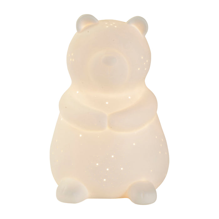 lampe ours - porcelaine biscuit - blanc - SEMA DESIGN