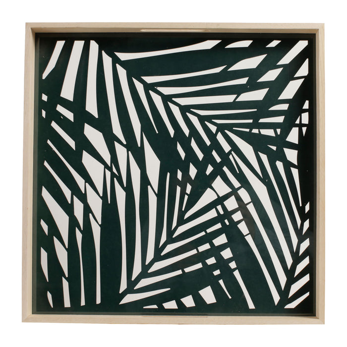 plateau palméo émeraude - mdf et verre - carré - plateau à rebords - SEMA DESIGN