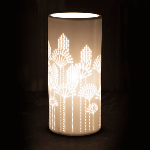 lampe cylindre seventy's - porcelaine biscuit - blanc - SEMA DESIGN