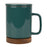 mug tisanière avec filtre inox - grès - émeraude - sous tasse acacacia - 37.5 cl - SEMA DESIGN