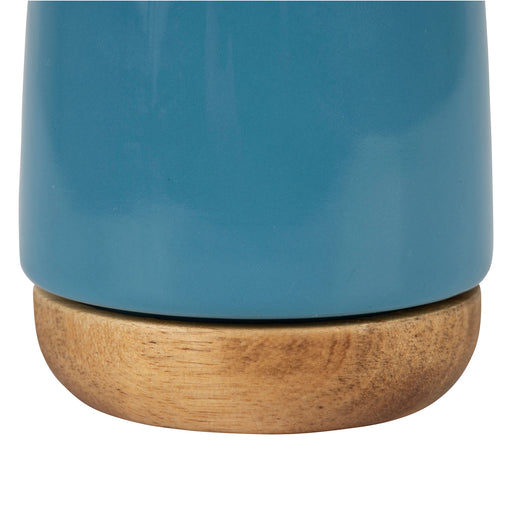 gobelet en grès - nordika - soucoupe bois - 10 cl - SEMA DESIGN - Bleu