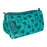 trousse toilette velours - émeraude - motif fleurs - SEMA DESIGN