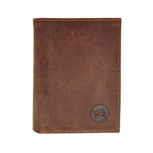 porte feuille cuir gras - marron vintage - multi volets carte bleue - carte identité - permis de conduire - protection antipiratage carte bleue - 9.5 x 12.5 cm