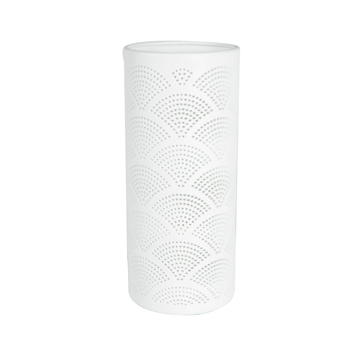 lampe cylindre mandarin - porcelaine biscuit - blanc - SEMA DESIGN