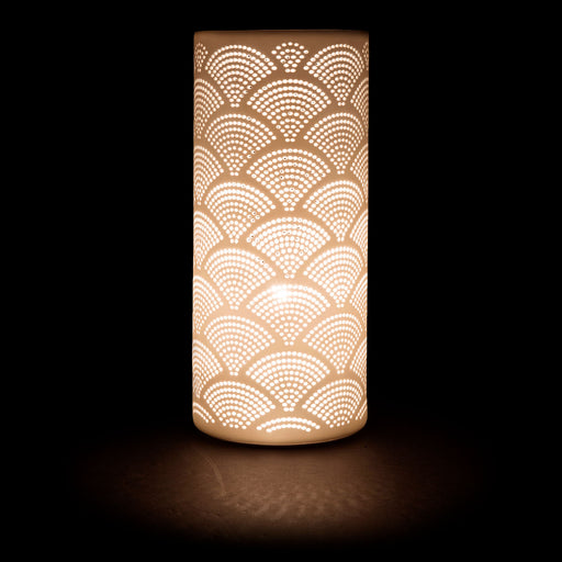 lampe cylindre mandarin - porcelaine biscuit - blanc - SEMA DESIGN