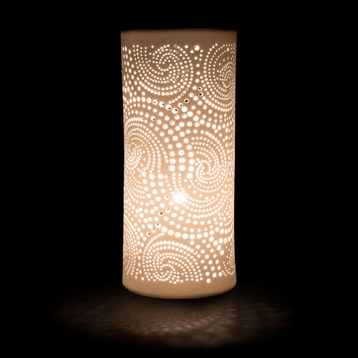 lampe cylindre cachemire - porcelaine biscuit - blanc - SEMA DESIGN