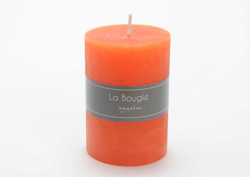 bougie cylindre orange - 10x7- Amadeus