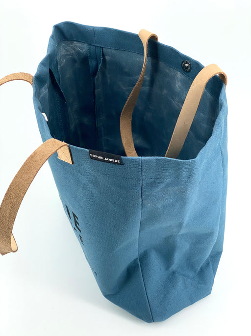Sac Cabas Bleu jean "La vie est douce - Monts du Lyonnais" SOPHIE JANIERE