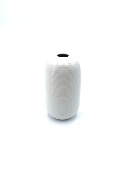 vase strié - blanc - céramique - soliflore - diffuseur de parfum - DRAKE