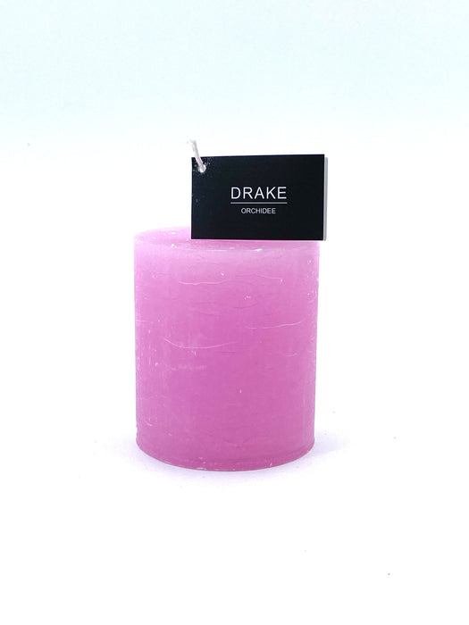bougie cylindre - magnolia orchidée - parfum de grasse - 50h - H 7,5 x L 7 cm - parfum orchidée - couleur rose clair - DRAKE