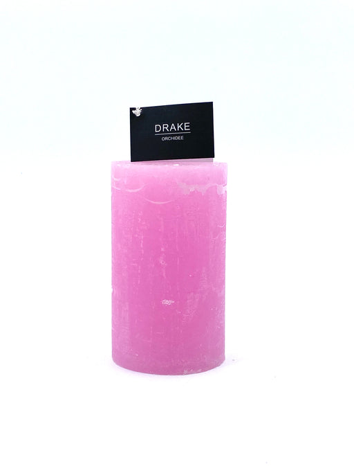 bougie cylindre - magnolia orchidée - parfum de grasse - 70h - H 11 x L 7 cm - parfum orchidée - couleur rose clair - DRAKE