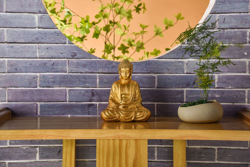 bouddha méditation or - hauteur 20cm  - résine