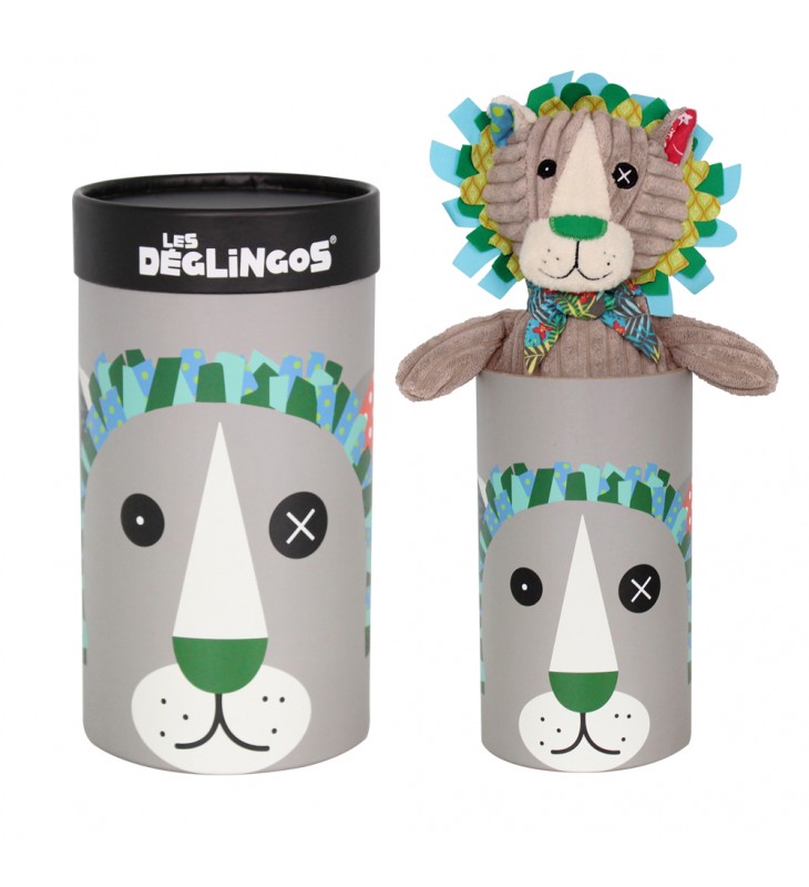 Peluche Lion dans sa boîte cadeau