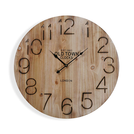 horloge bois naturel - diamètre 58 cm - VERSA HOME